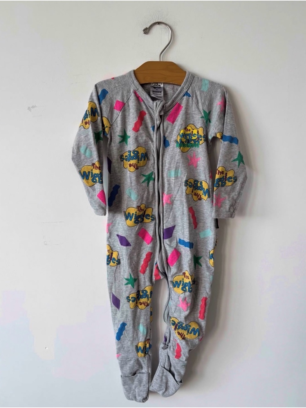 Bonds Grey Footed Pajamas with Multicolor Shapes